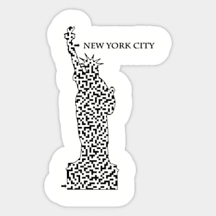 Statue of Liberty Shaped Maze & Labyrinth Sticker